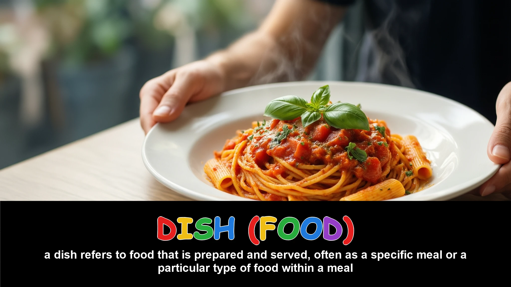 English Illustration for dish (food)